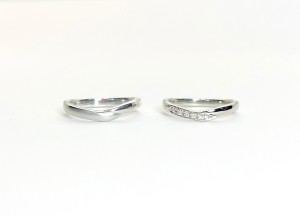 結婚指輪　プラチナカーブリング