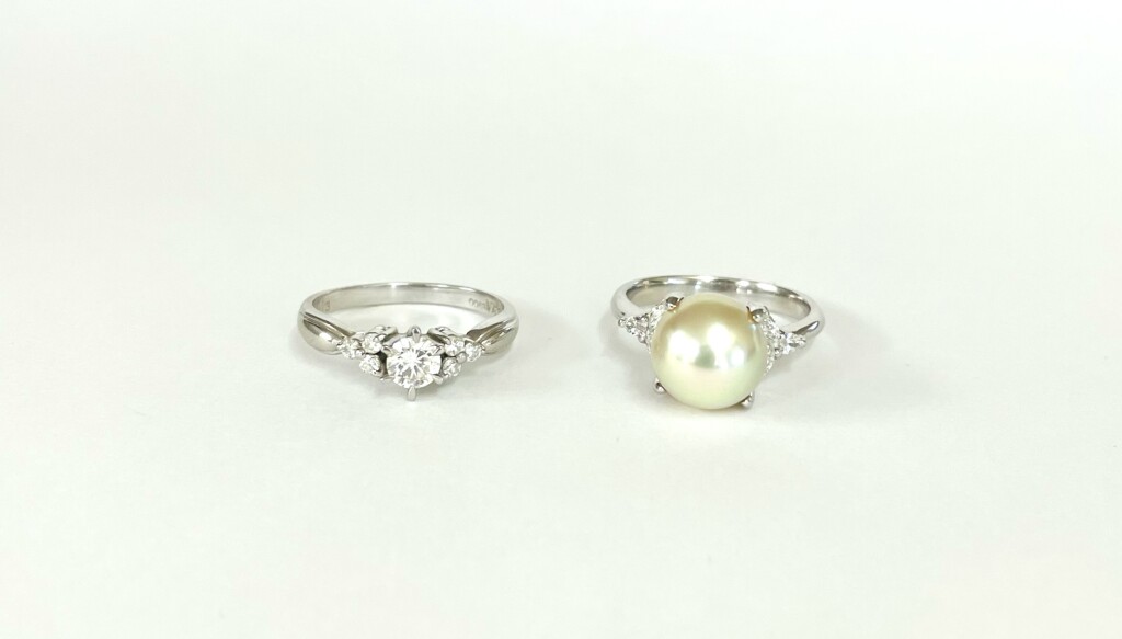 真珠とダイヤモンドの指輪
