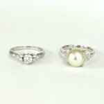 真珠とダイヤモンドの指輪
