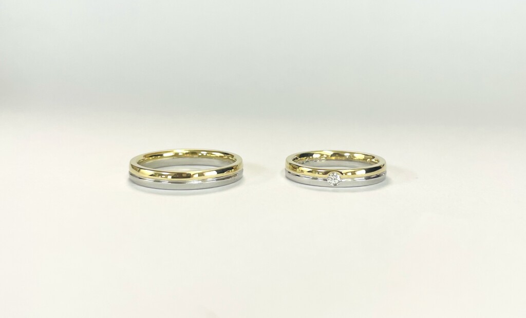 K18/Pt900コンビの結婚指輪