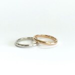 プラチナとピンクゴールドの甲丸結婚指輪