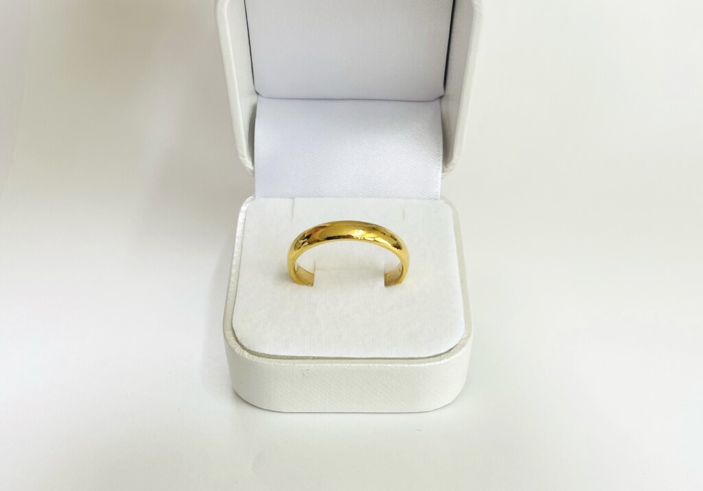 純金の甲丸リング