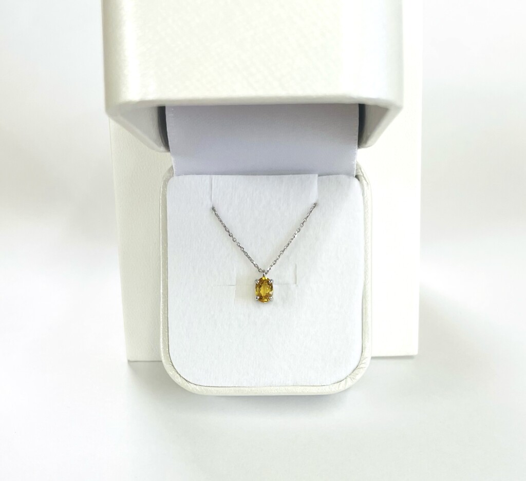 Ptイエローサファイアネックレス