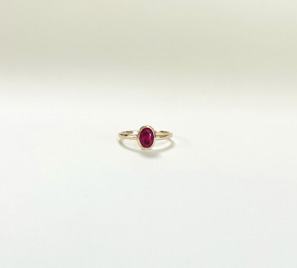 K10ルビー覆輪留めリング